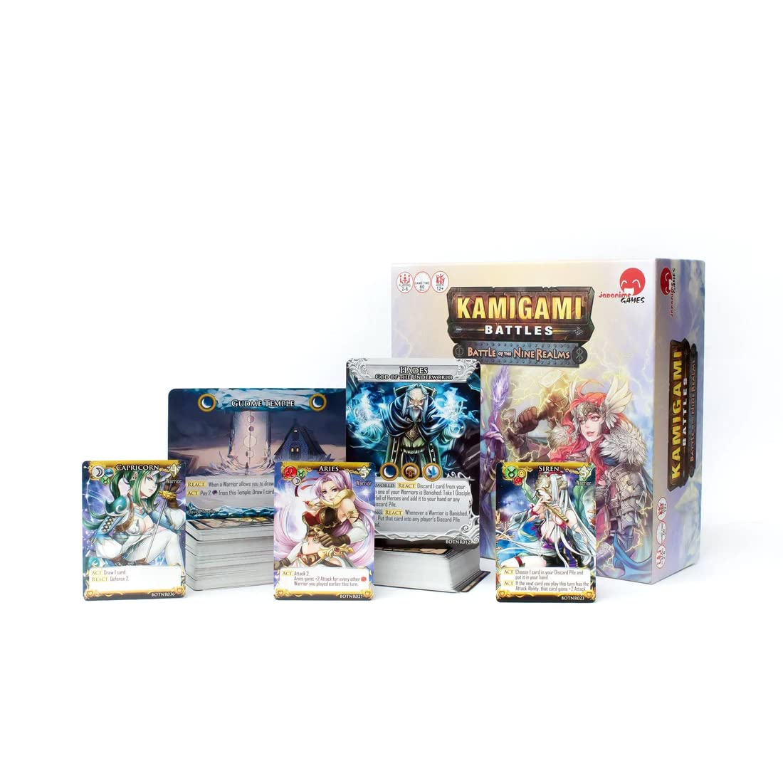Japanime Games Kamigami Battles: Battle of The Nine Realms | Pick Your Favorite God/Goddess and Fight for Your Favorite Pantheon | Deck-Building Card