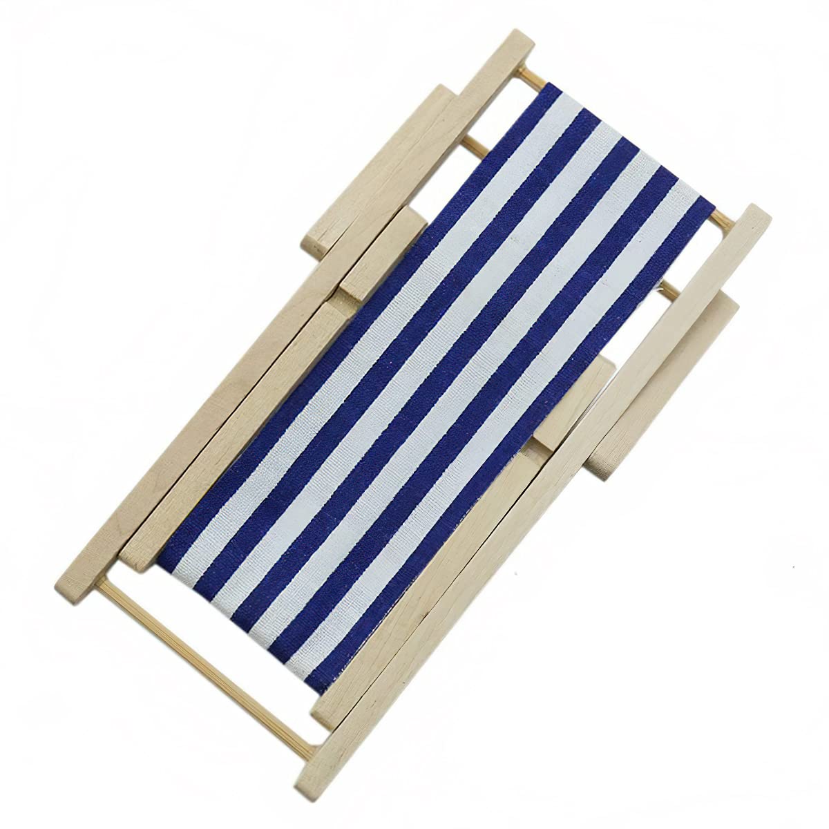 Dollhouse Miniature Furniture Accessories Foldable Wooden Beach Chair Mini Longue Deck Chair Doll House Ornament Kits for DIY Fairy Garden Dollhouse