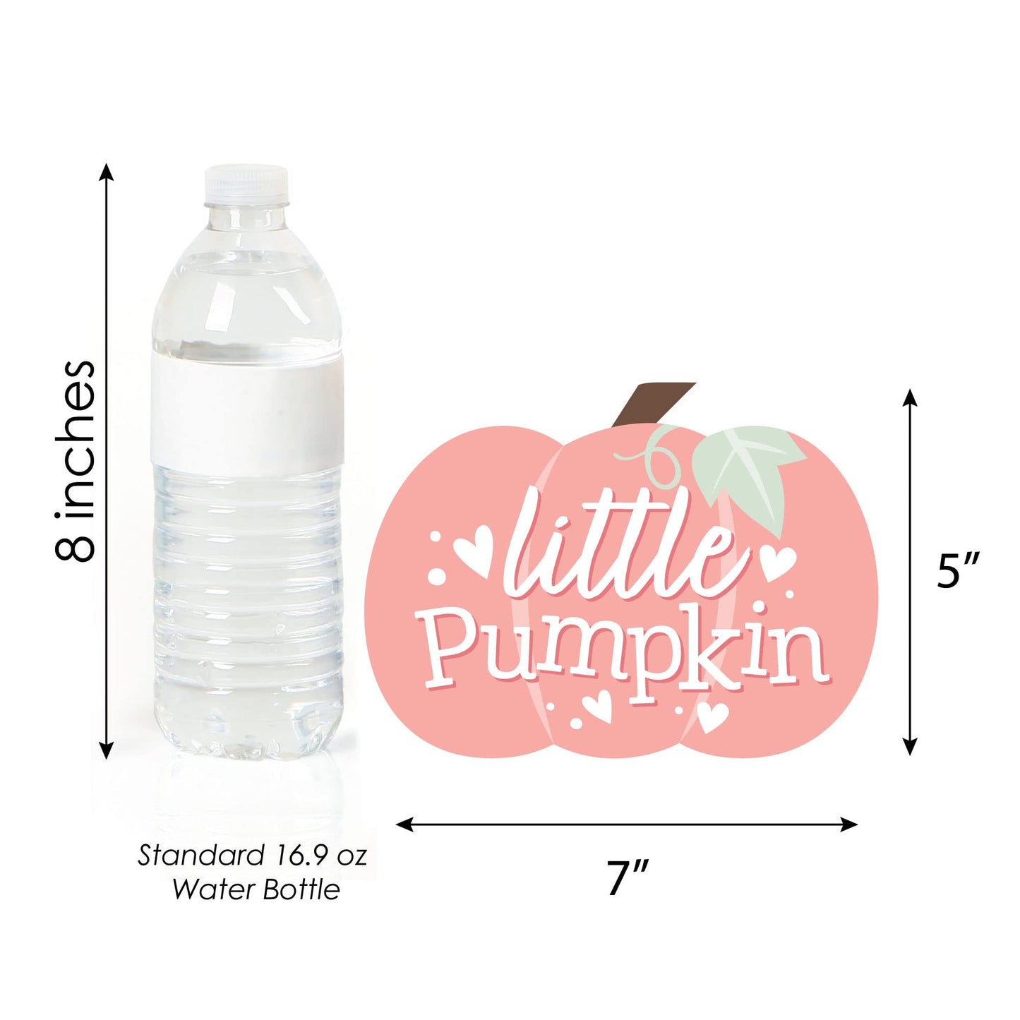Big Dot of Happiness Girl Little Pumpkin - Decorations DIY Fall Birthday Party or Baby Shower Essentials - Set of 20
