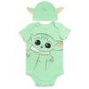 STAR WARS The Mandalorian Baby Boy or Girl Costume Creeper and Beanie Outfit Grogu Mint Green 12 Months