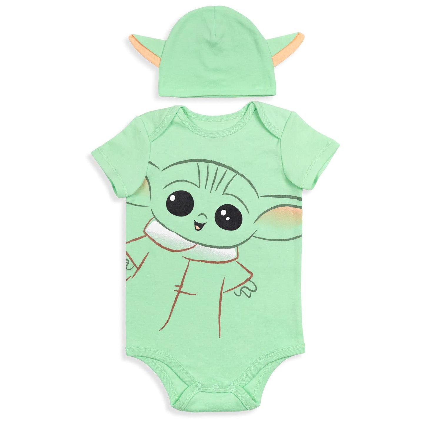 STAR WARS The Mandalorian Baby Boy or Girl Costume Creeper and Beanie Outfit Grogu Mint Green 24 Months