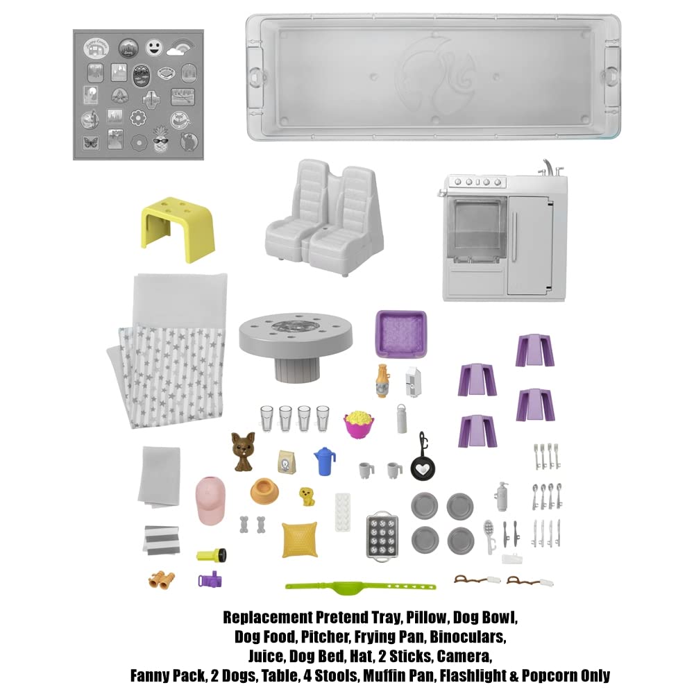 Replacement Parts for Barbie Dream Camper Vehicle Set - HCD46 - Replacement Pretend Cookware, Dog Supplies, Camping Supplies