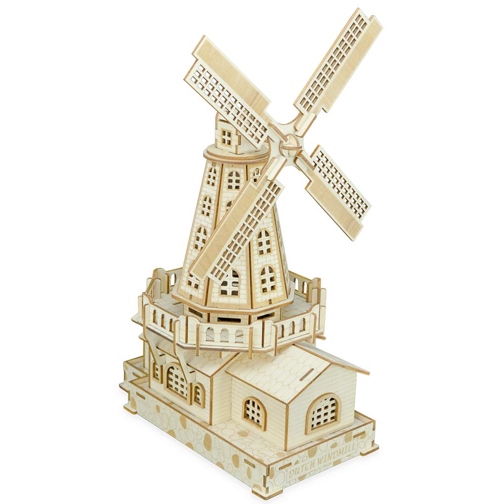 Bitopbi 3D Wooden Puzzles Laser Engraving DIY Safe Assembly Constructor Kit Toy for Teens and Adults, World Famous Buildings Mechanical 3-D Models