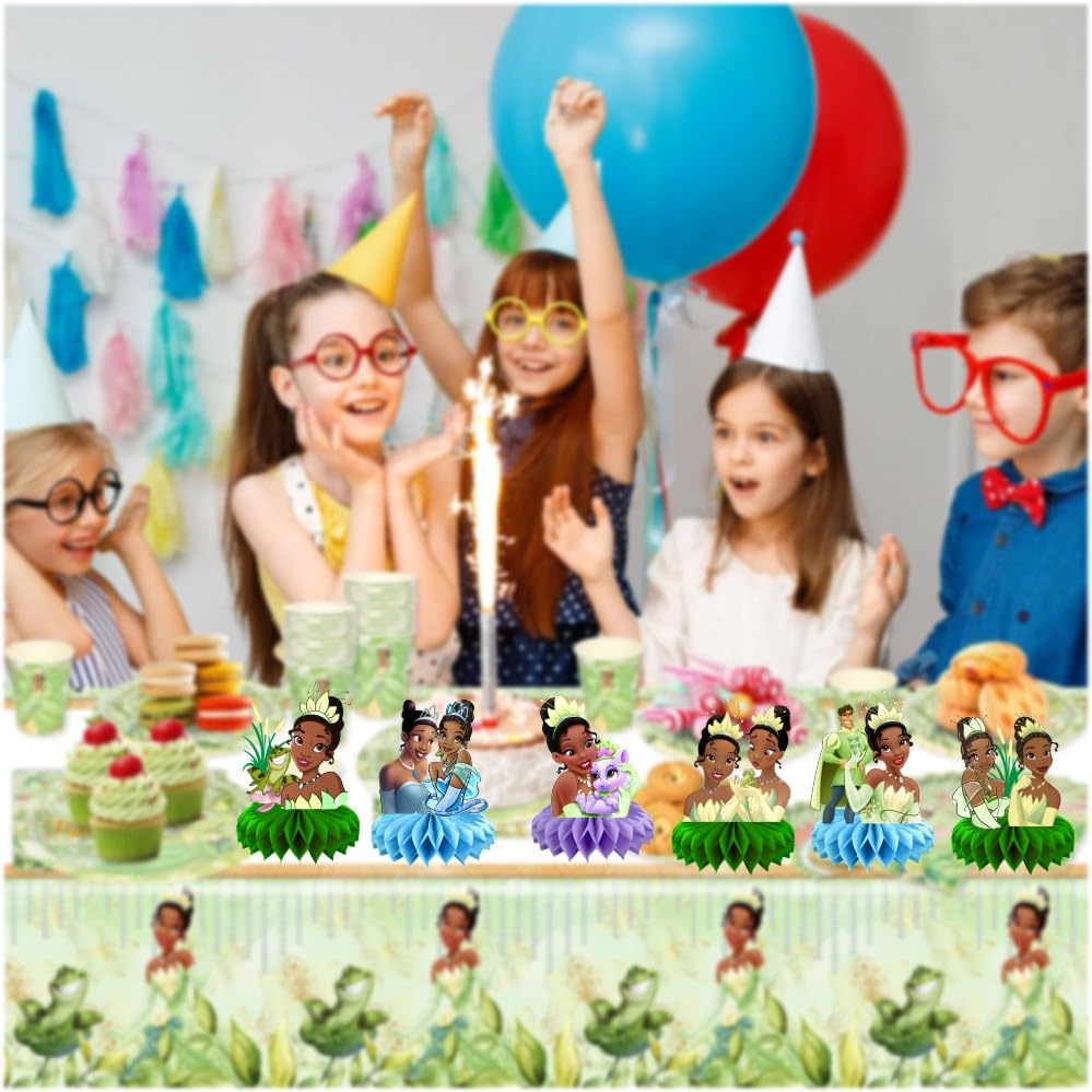 8Pcs Princess Frog Table Centerpieces Birthday Party Supplies Double Side Table Decorations for Tiana Party Decorations