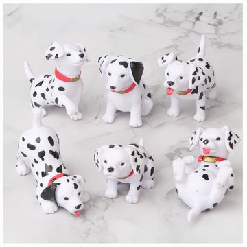 Lynkaye Mini Dog Figures,Resin Dollhouse Animal Figure for Dashboard Decorations,Office Home Desk Decorations,Car Ornament Interior Decors Rearview