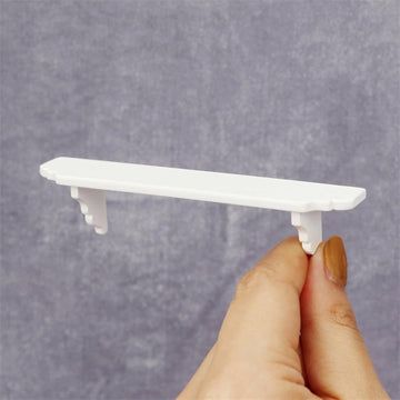 Dollhouse Wall Shelf, 1:12 Scale Miniature Dollhouse Accessories, White Doll House Storage Wall Shelf for Kitchen Scene White Décor, Dolls