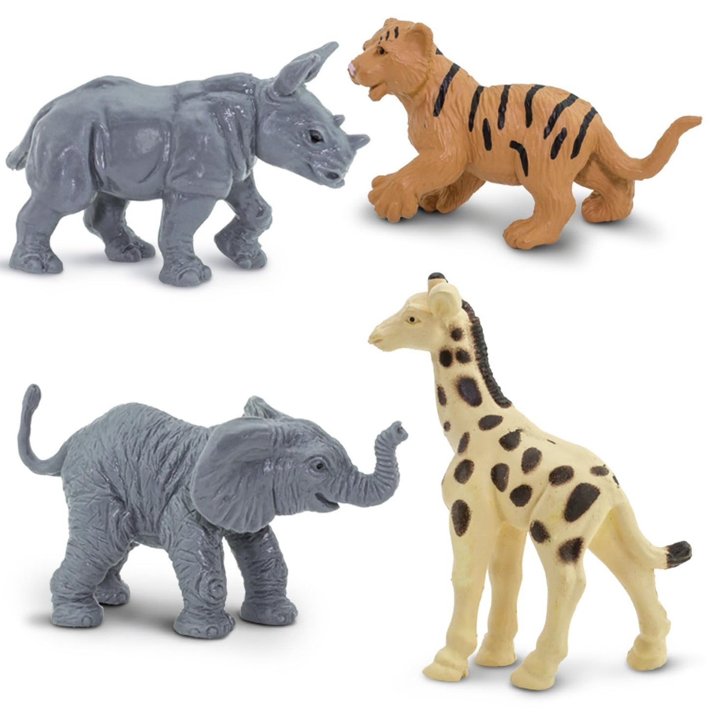 Safari Ltd. Zoo Babies TOOB - 11 Figurines: Zebra, Panda, Hippo, Chimpanzee, Rhino, Alligator, Gorilla, Elephant, Tiger, Polar Bear, Giraffe