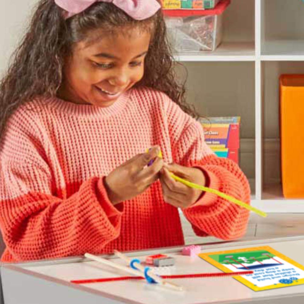 hand2mind Makerspace Task Cards, STEM Learning Cards for Kids Grade K-2, 36 STEM Activities, Kids Building Projects, Learning Cards, Educational Toys