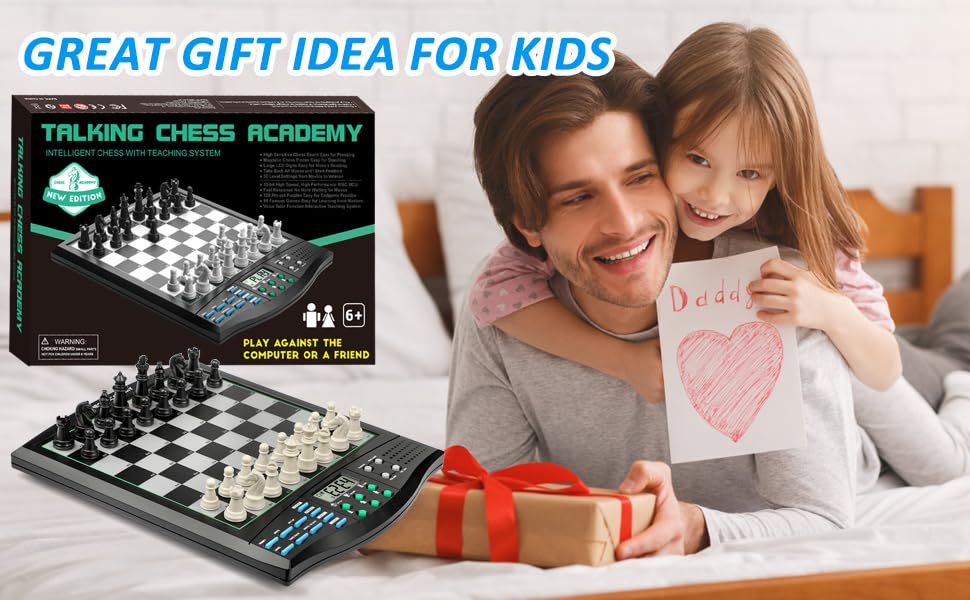 Talking Chess ACADEMY Electronic Chess Set, Magnetic Computer Chess Game with Interactive Teaching System for Beginners, Advanced AI for Improving