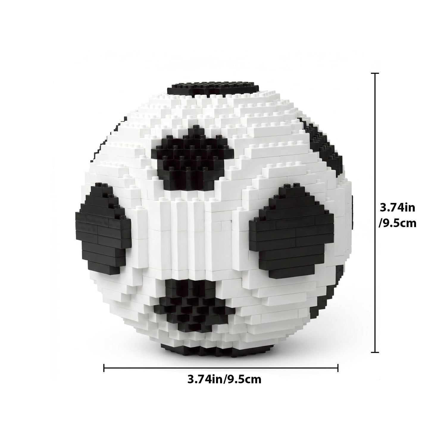 GZGTUU Mini Building Blocks Soccer Ball Set, 850 Pieces Football Puzzle, Suitable for Adults, Creative Display Model Ornament (Black & White)