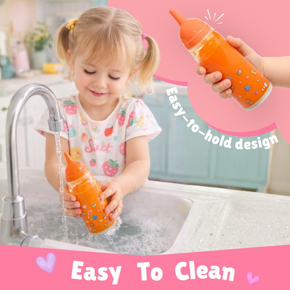 Mommy & Me Magic Baby Doll Bottles | Disappearing Milk & Juice Feeding Set - Ages 3+ (2 Pack)