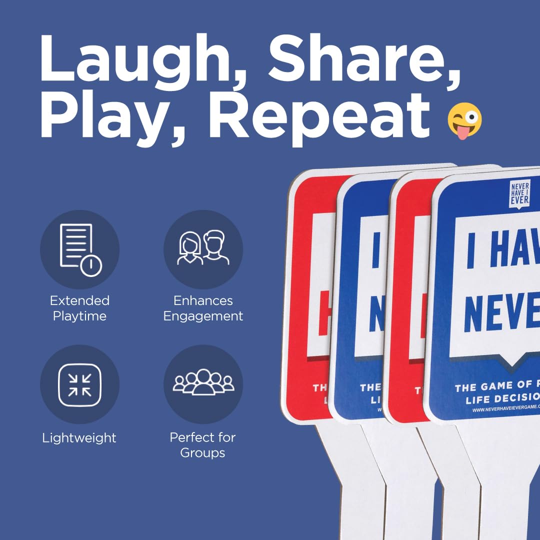 Never Have I Ever Card Game Paddles, Maximize the Fun of Playing Cards, 10 Physical I Have and I Have Never Paddles, Portable Adult Games for Game