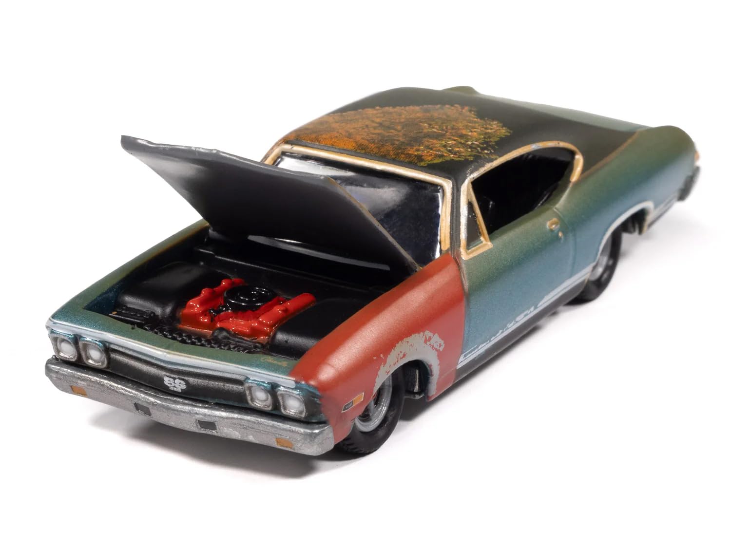 JOHNNY LIGHTNING JLSP404B 1:64 1969 CHEVROLET CHEVELLE (PROJECT IN PROGRESS) TRIPOLI TURQUOISE