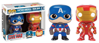Funko Pop Captain America Civil War Exclusive 2-Pack With Cap and Iron Man