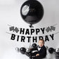 Pre-Strung Race Car Happy Birthday Banner, Race Cars Party Birthday Decorations for Boy, Black Racing Themed Birthday Party Decorations, Let’s Go