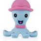 Nuby Silly Silicone Octopus Teethe with Soothing Massaging Bristles for Sore Gums, Pink/Purple