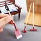 3Pcs Miniature Dollhouse Garden Tools, 1:12 Scale Mini Shovels and Rake Farm Tools, Fairy Garden Dollhouse Accessories Furniture Toy Sets (Red, 3.2