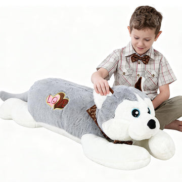 32 inch Dog Stuffed Animals, Big Husky Dog Plush Toys, Kawaii Soft Puppy Plushies Large Pillow, Gift for Kids, Boys and Girls, Birthday