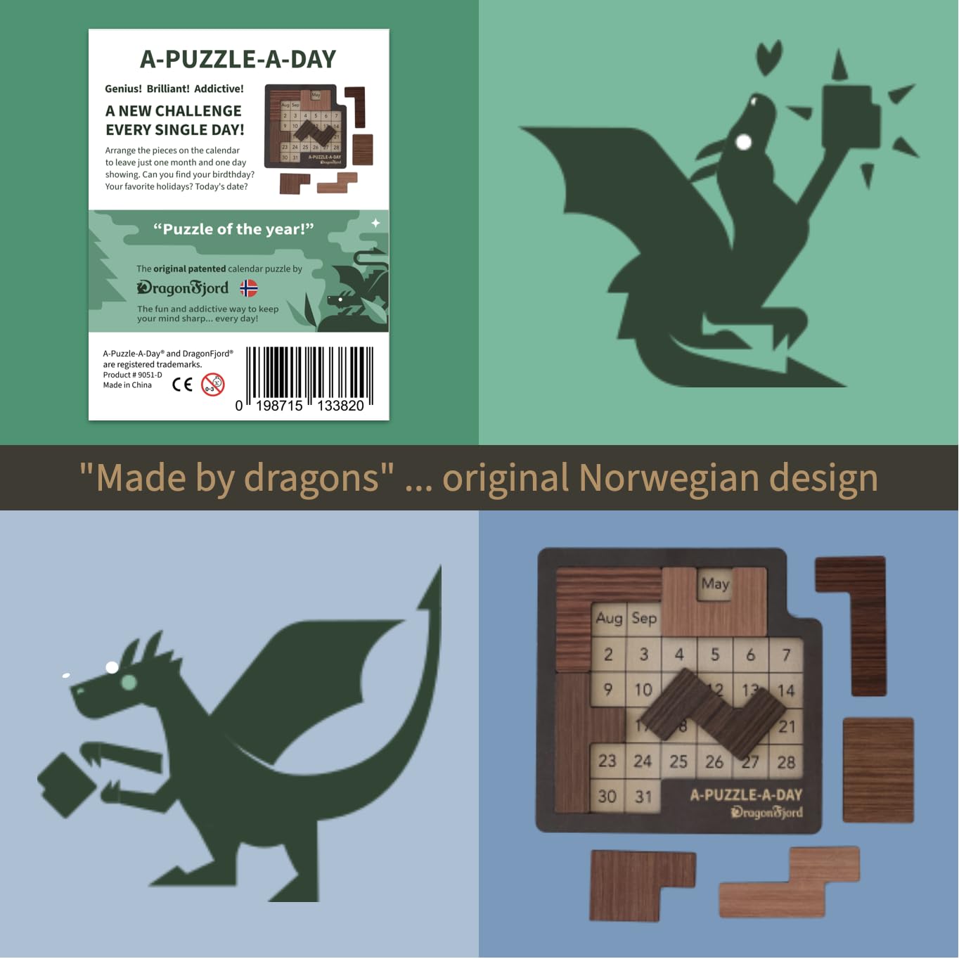 A-Puzzle-A-Day Deluxe: The Original Daily Calendar Puzzle with 365+ Challenges for Every Day of The Year, by DragonFjord