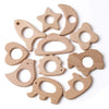 Wood Teethers for Babies DIY Necklace and Bangles Soothes Gum Pain Molar Teething Wood, Bird Elephant Sheep Moon Rocket Butterfly Star Heart Hedgehog