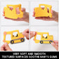Baby Construction Vehicles Teething Toys,Food Grade Silicone Teether with One-Piece Pacifier Clip Holder,Best Shower Gift for 3 Months+ Boy