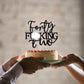 Unoggsor Forty Fucking Two Cake Topper - Happy 42nd Birthday Cake Decor - Cheers to 42 Years Birthday Party Decorations Supplies, Black Glitter