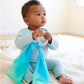 Sarah's Silks Silk and Wood Baby Teether Toy for Babies 3 Months and Older - Sea