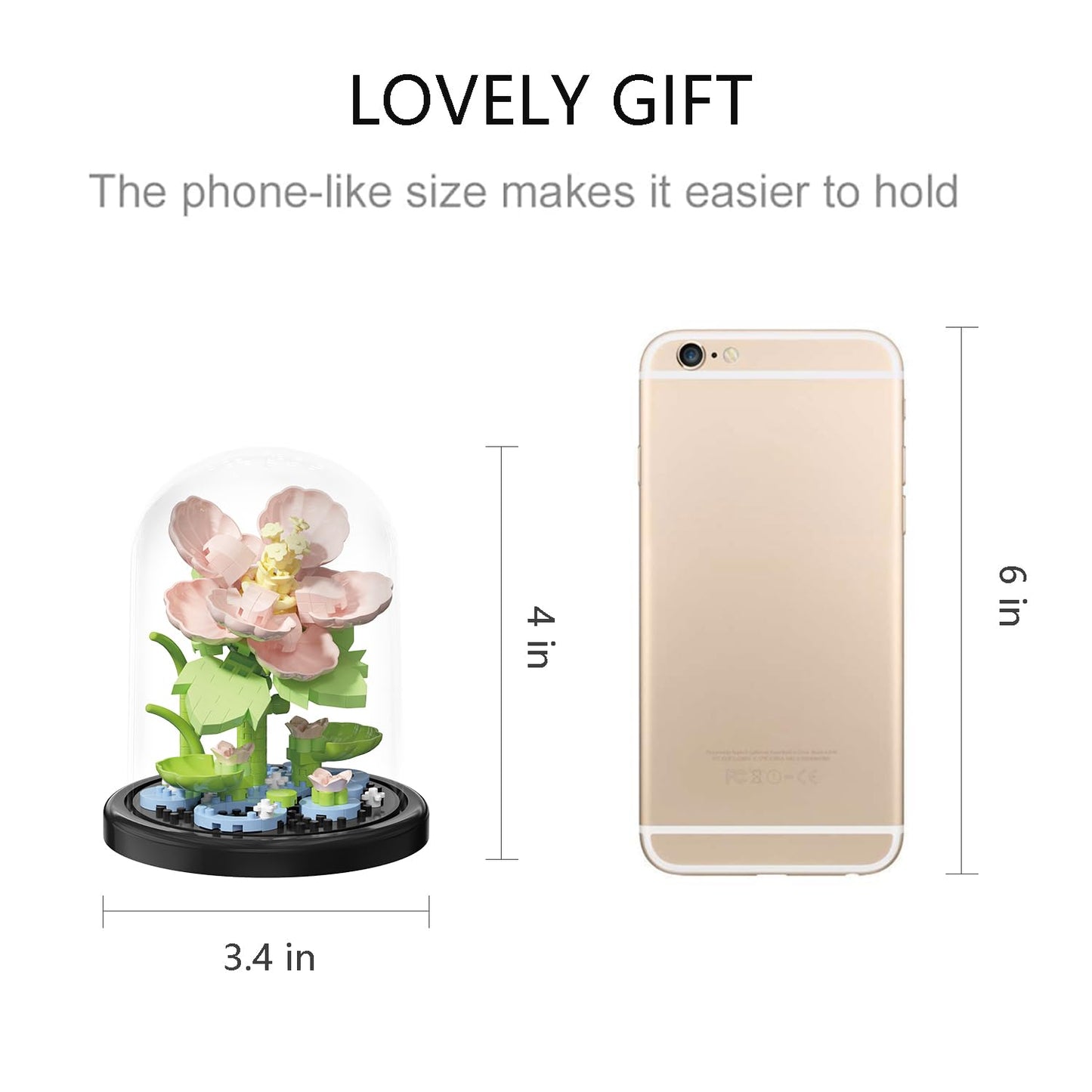 Sofray Hibiscus Flower Bouquet Building Set with Display Case - Valentine's, 2 Kinds of Micro Bricks Artificial Flowers, Creative Anniversary Birthday