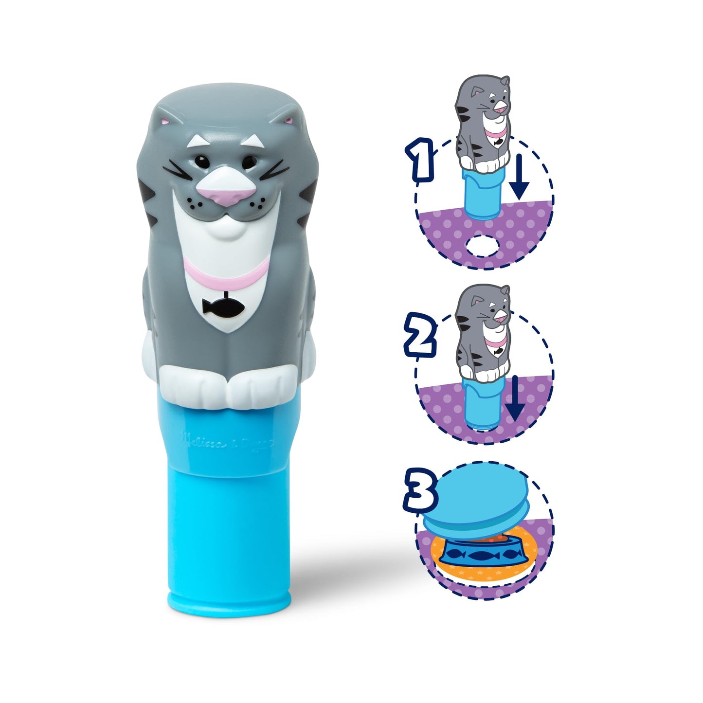 Melissa & Doug Sticker Wow!™ 24-Page Activity Pad and Sticker Stamper, 300 Stickers, Arts and Crafts Fidget Toy Collectible Character - Cat - for Kids