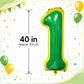 40 Inch Street Number 1 Foil Balloon, Green & Yellow Themed Giant Balloon for Kids Boys Girls 1st Birthday Party Decorations (Number 1)