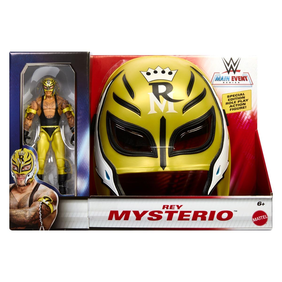 WWE Main Event Series Rey Mysterio Special Edition Role Play Action Figure and Mask Set