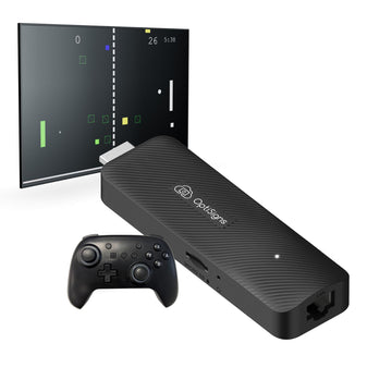 OptiSigns OpenConsole Plug and Play Game Console Stick with Wireless Controller - Android-Based HDMI Game System for Playing and Creating Games on