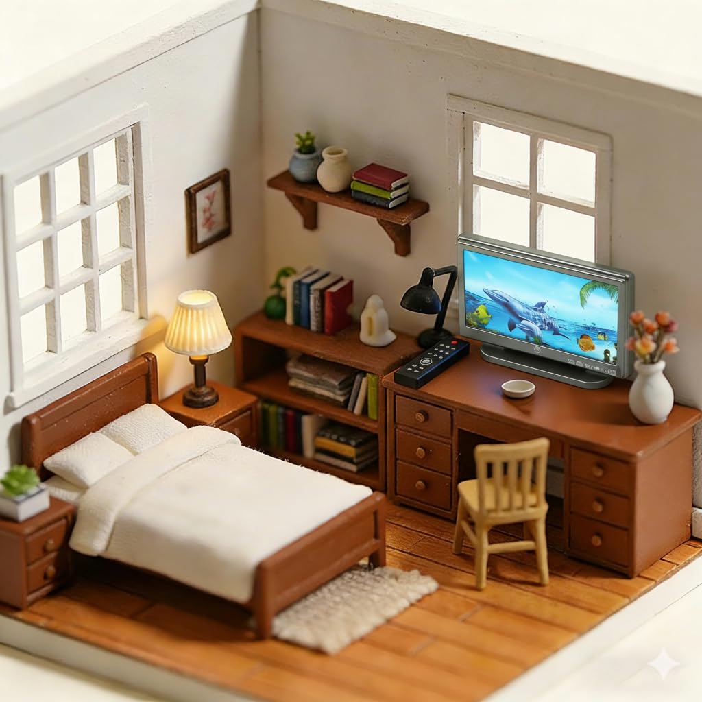 Mini Dollhouse Accessories Set, 1:12 Scale Tiny Miniature Decor for Doll House Furniture DIY (OceanTV)