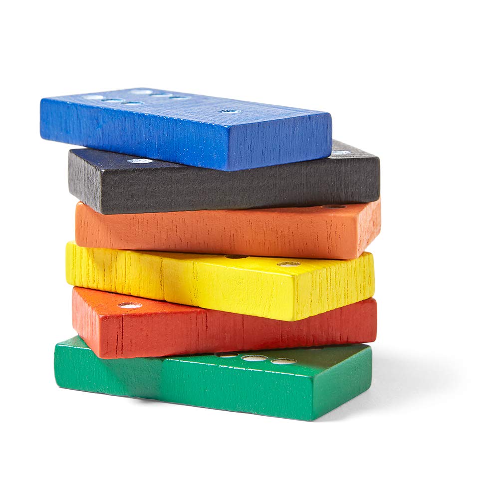 hand2mind Wooden Dominoes Set for Kids, Double Six Dominoes for Toppling, Bulk Domino Blocks, Montessori Math Manipulatives, Kids Dominoes Classroom