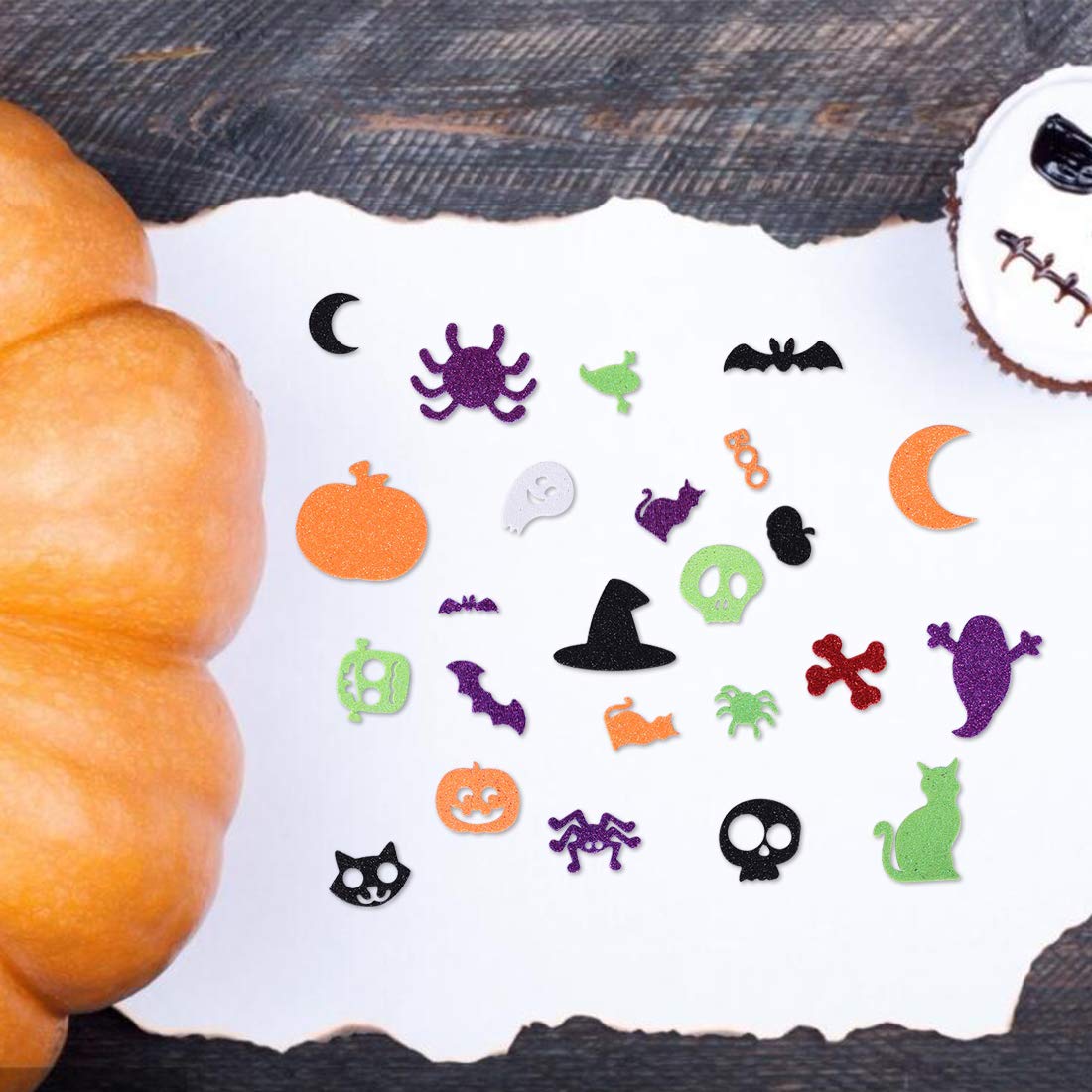Max Fun 700Pcs Halloween Foam Stickers Glitter Foam Sticker DIY Craft Stickers for Kids Halloween Decorations Party Supplies