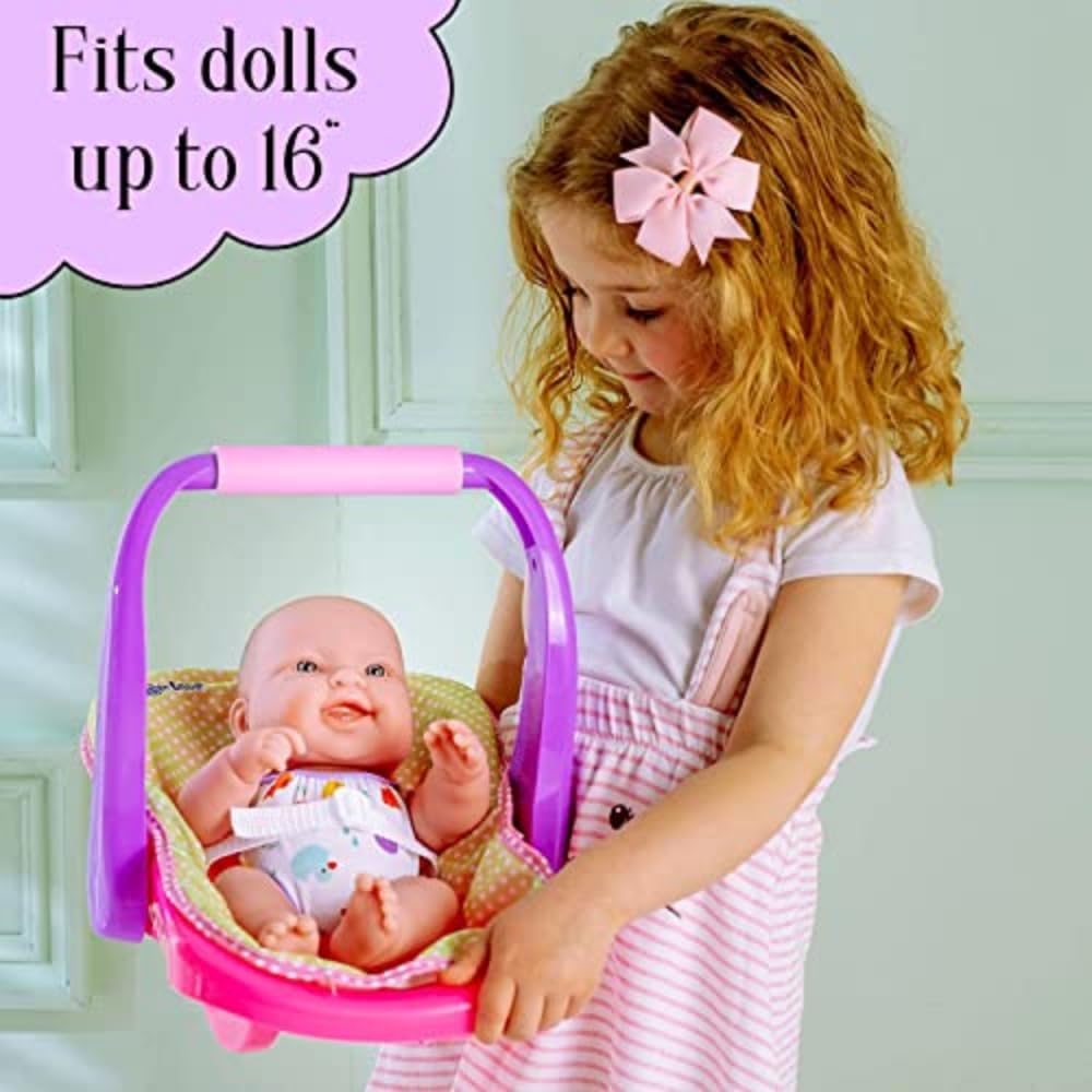 JC TOYS ADJUSTABLE CARRIER - Converts from Rocking Baby Carrier to Feeding Seat - Perfect for Children 2+ , Pink , 16 inches