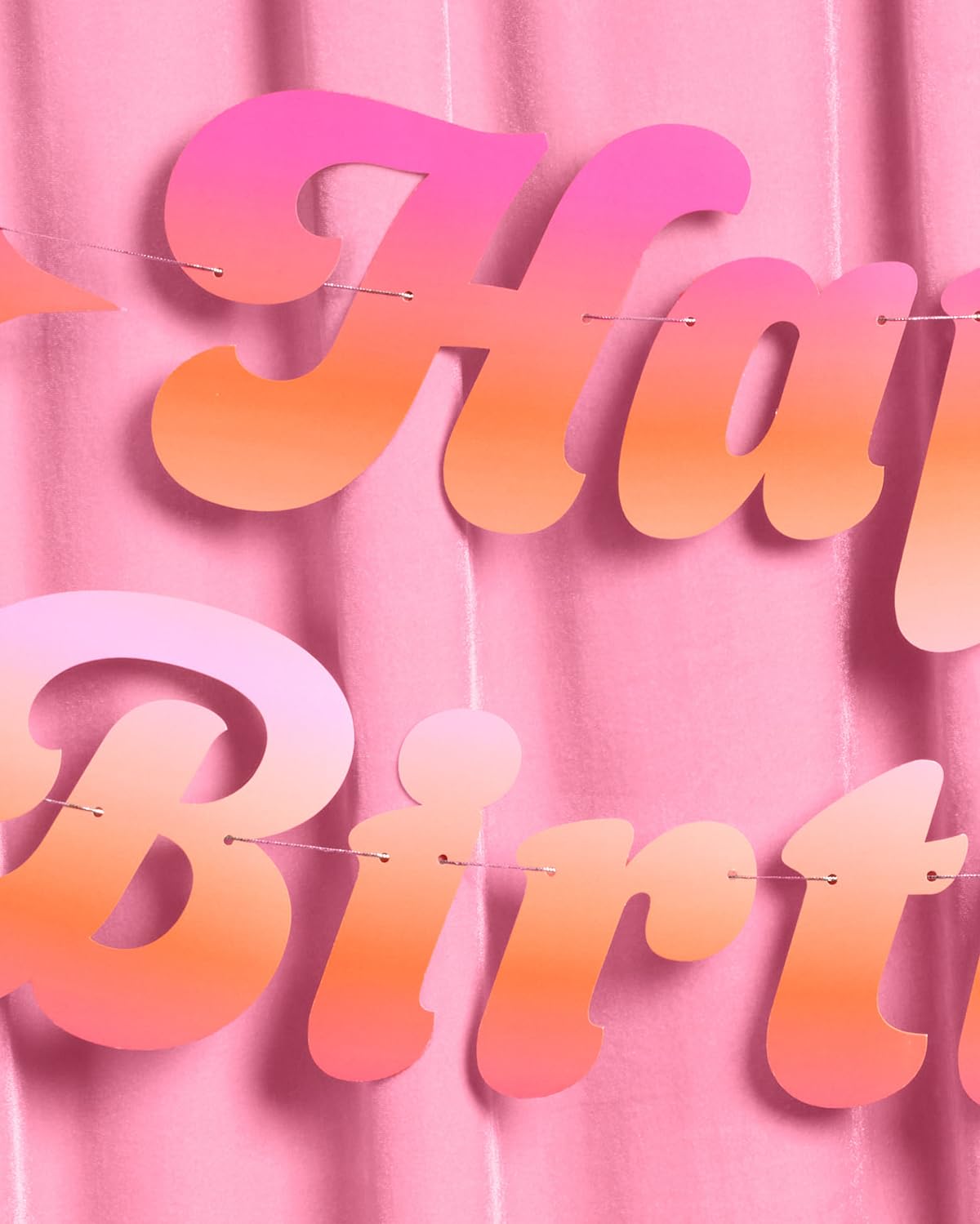 xo, Fetti Happy Birthday Pink + Orange Banner | Birthday Party Decorations, Kids Party, Backdrop, Sign, Garland, Summer, Pool, Tropical Vibes