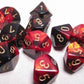 Chessex Dice Sets: Gemini Black & Red with Gold - Ten Sided Die d10 Set (10)