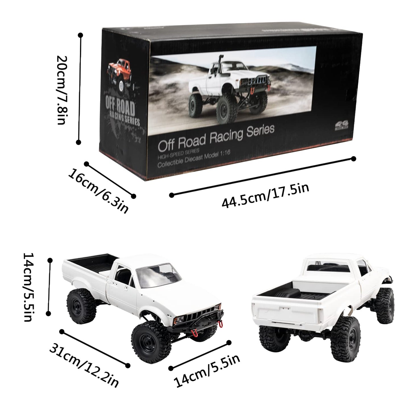 LEOSO WPL C24 1/16 4WD RC Off-Road Pickup White