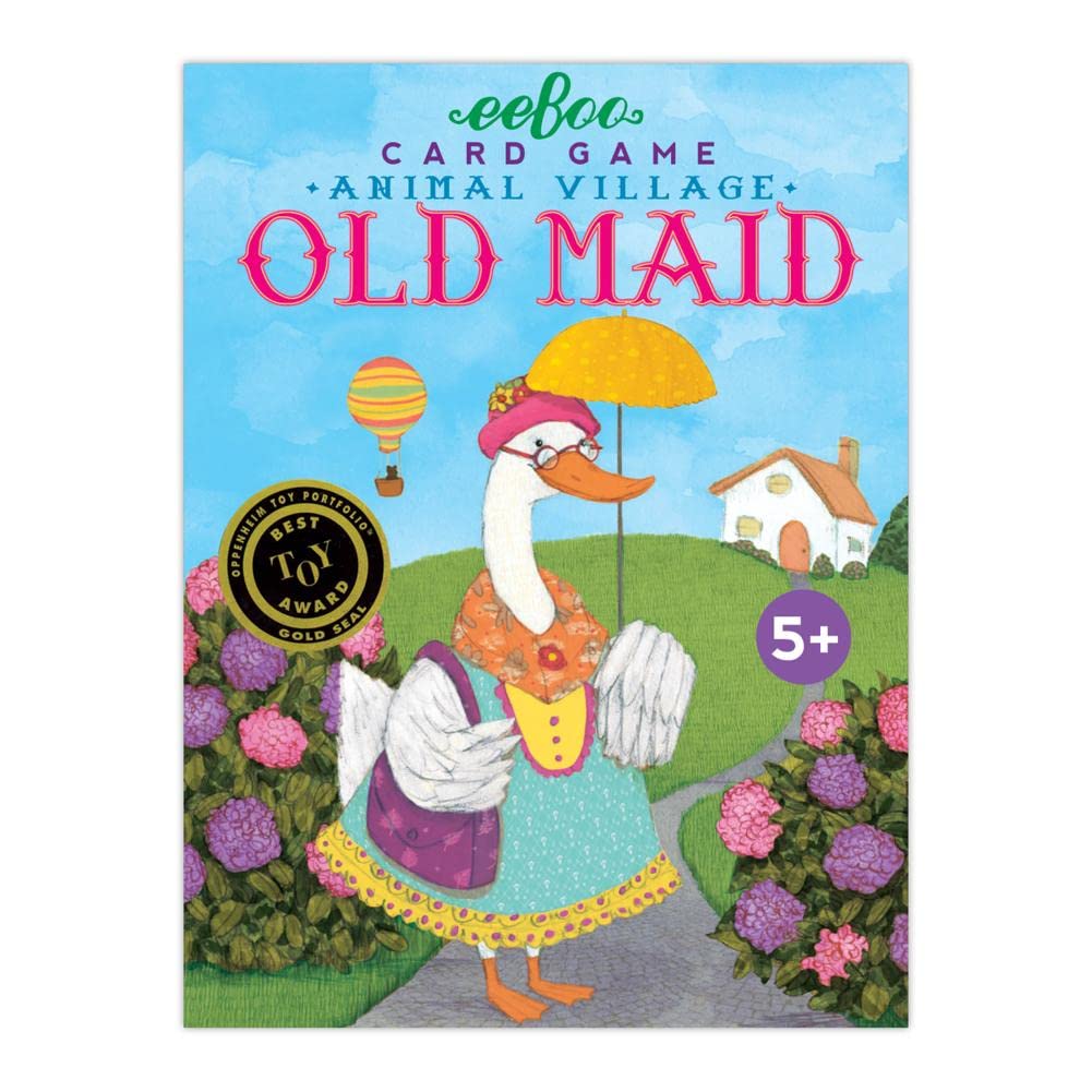 eeBoo Animal Old Maid Playing Card Game, 50 Cards, Ages 5+, 3+ Players