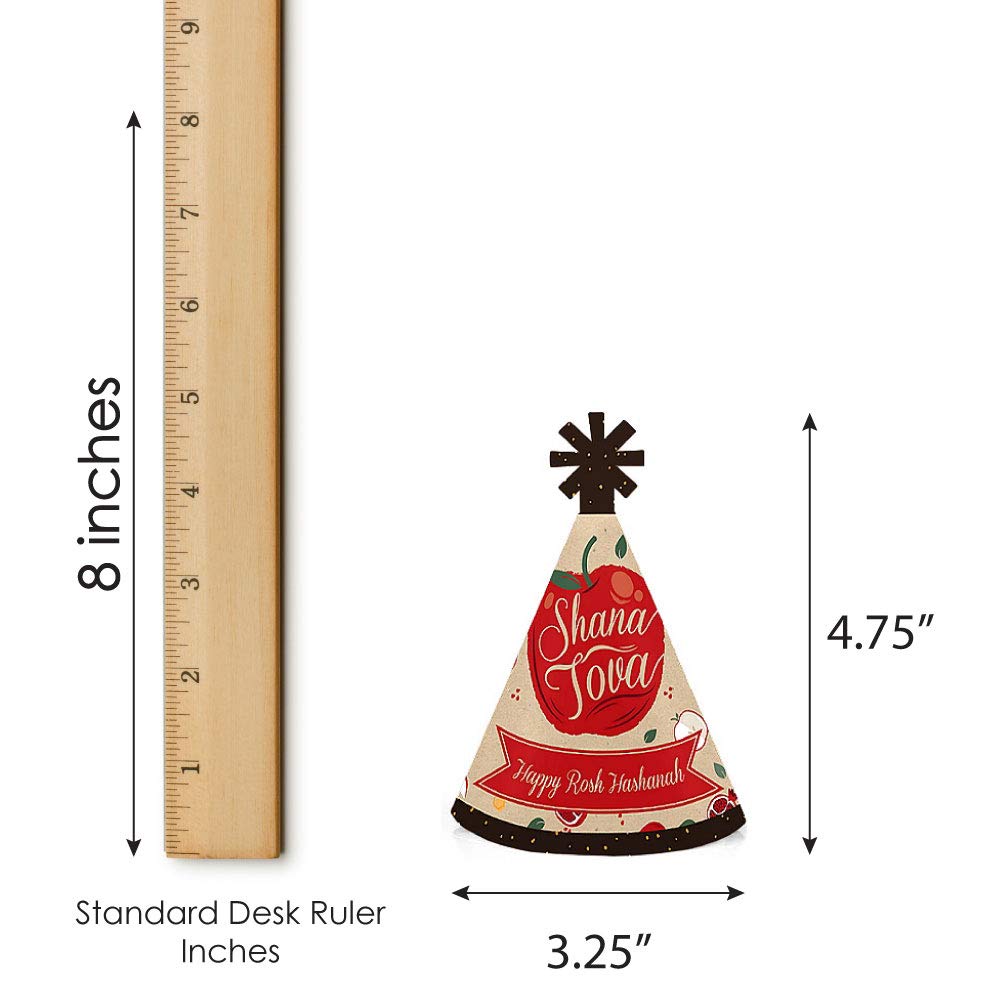 Big Dot of Happiness Rosh Hashanah - Mini Cone Jewish New Year Hats - Small Little Party Hats - Set of 8