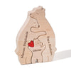 Personalized Wooden Bear Family Puzzle with Names, Custom Puzzles