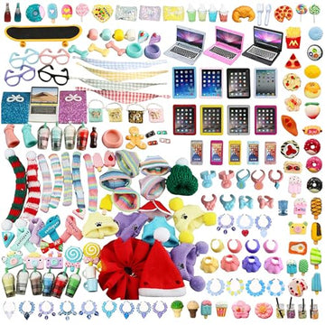 ZBQAPFGYR Pet Toys 25 Piece Fashion Set for Lps Dogs Cats Deer Figures Hats Clothes Glasses Food Accessories Bundle Compatible with Shorthair Cat
