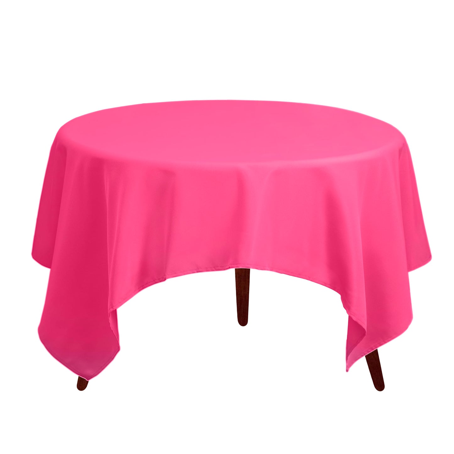 Gee Di Moda Square Tablecloth - 52 x 52 Inch Fuchsia Table Cloth for Small Square or Round Tables - Heavy Duty Washable Fabric - for Buffet Table
