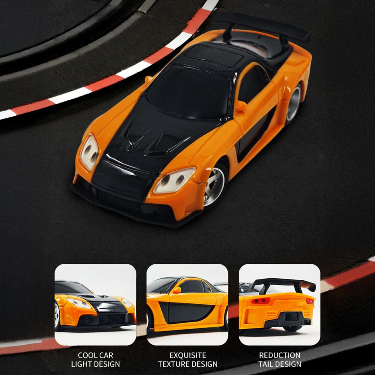 Aetheria 1/43 RC Drift Racing Car, 4WD Fully Proportional Mini Electric Race Vehicle with LED Lights Remote Control High Speed Car for Adult Outdoor
