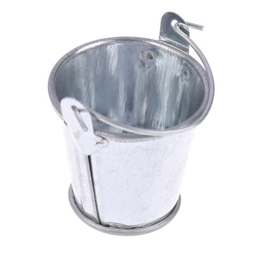 Silver 1/12 Miniature Bucket Dollhouse Decoration Accessories, DIY Doll House Kit