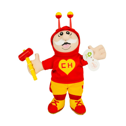 Official Dr. Simi × El Chapulín Colorado Plush Toy - Handmade in Mexico by Artisans with Disabilities | Ultra-Soft Hypoallergenic Collectible |