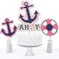 Big Dot of Happiness Ahoy - Nautical Girl - Baby Shower or Birthday Party Centerpiece Sticks - Table Toppers - Set of 15