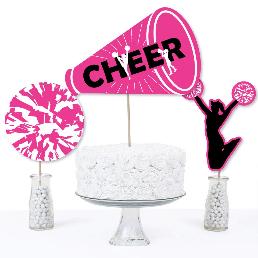 Big Dot of Happiness We Got Spirit - Cheerleading - Birthday Party or Cheerleader Party Centerpiece Sticks - Table Toppers - Set of 15