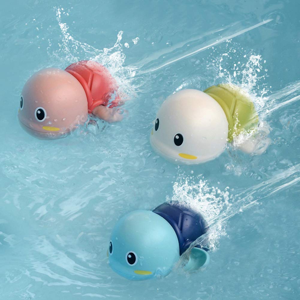 Baby Bath Toys-Wind up Turtle Bathtub Toys,Toy for Babies 6-12 Months Floating Swimming Turtles for Boys Girls,Baby Shower Bathtime Fun Pool Toys
